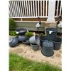 Image 1 : Lot of grey plant pots: 10 large bowl design/4 large pots/2 med pots