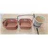 Image 1 : 3 Terra Cotta Planters - couple of chips in wheat design pots