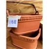 Image 2 : 3 Terra Cotta Planters - couple of chips in wheat design pots
