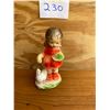 Image 1 : Vintage little girl feeding chicken - figurine - stamp Japan 4 1/2 tall