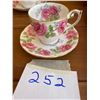 Image 2 : Collection of Queen Ann China " Lady Alexander Rose" 12 pieces: 2 large teacups& saucers/1 med. Teac