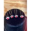 Image 3 : Complete matching set - Intricate Red Rose & Charcoal vine necklace/earrings/hair pins(4)/Bobby pins