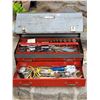 Image 1 : Metal tool chest with 2 drawers & removable tray. All contents.