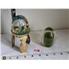 Image 1 : Decorative blown glass weights & brass stand.