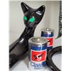 Image 2 : Mid century Eveready D cell batteries & 2 ceramic Black cats.