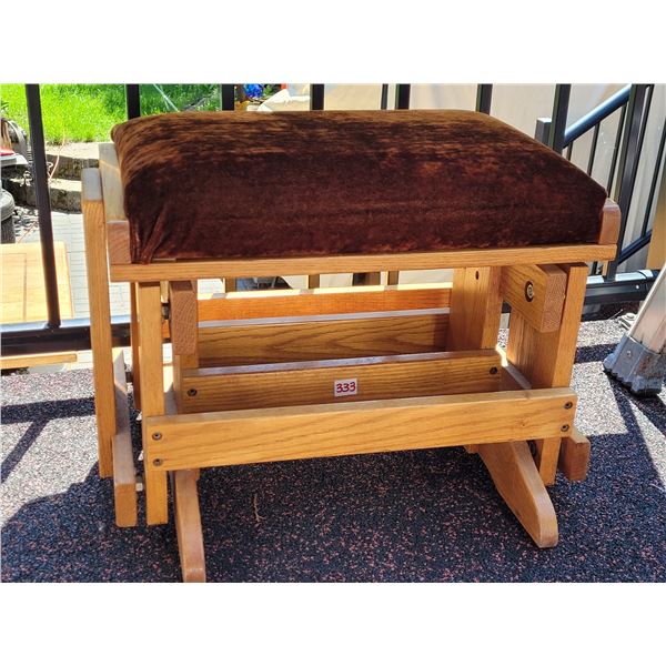 Older padded wood, rocking foot stool. - Schmalz Auctions