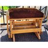 Image 1 : Older padded wood, rocking foot stool.
