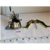 Image 1 : Fishing basket mini clock & novelty hip wader corkscrew.