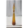 Image 1 : Tall gold colored glass decorative decanter - 22"H