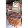Image 3 : Antique wooden Cabinet dresser with mirror  32"x 16.75"x 65.75"