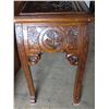 Image 4 : Antique wood engraved corner table 24"x 14"x 25"