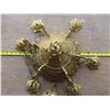 Image 2 : Cast metal electric chandelier - Antique - has crack/repaired