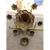 Image 5 : Cast metal electric chandelier - Antique - has crack/repaired