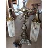 Image 2 : Antique Electric Lamp with Shade - 34.25" high