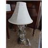 Image 1 : Antique Electric Lamp with Shade - 31" high