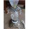 Image 2 : Antique Electric Lamp with Shade - 31" high