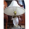 Image 3 : Antique Electric Lamp with Shade - 31" high