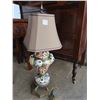 Image 1 : Antique Electric Lamp with Shade - 26" high