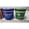 Image 3 : 4 MacDonald "Export" tobacco cans - white, green, blue, red.