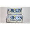 Image 1 : Pair of 1976 Saskatchewan license plates - F30-025