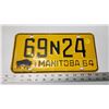 Image 1 : 1964 Manitoba license plate - 69N24