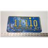 Image 1 : 1967 Montana license plate - 11-110 truck