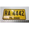 Image 1 : 1971 Ohio license plate - RA-4442