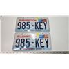 Image 1 : Pair of Washington license plates - 985-KEY