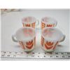 Image 1 : 4 "Termocrisa" Orange flower, coffee cups
