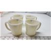 Image 3 : 4 "Fire King" Off white glass, coffee cups