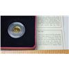 Image 2 : 2012 - 1/25oz 99.99% fine gold, Canadian 1 cent coin - in case