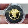 Image 4 : 2010 - 1/25oz 99.99% fine gold, Canadian 10 cent "Mountie" coin - in case