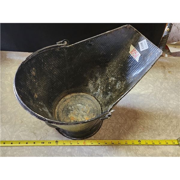 Black metal coal/ash pail