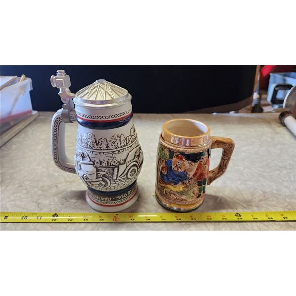 2 Porcelain beer steins