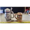 Image 4 : 2 Porcelain beer steins