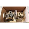 Image 1 : Box of vintage clothing irons