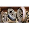 Image 2 : Box of vintage clothing irons