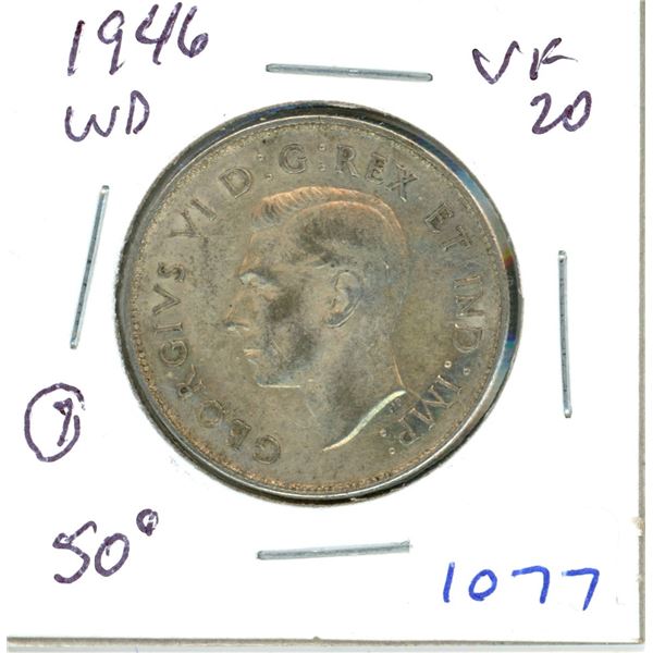 1946WD 50 cents VF20