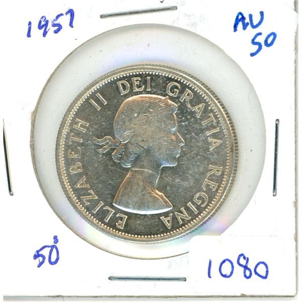 1957 50 cents AU50