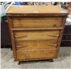 Image 1 : Light brown, wooden Chester drawers - 4 drawer - 32"W x 39 1/2"H x 18"D - needs some refinishing