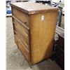 Image 3 : Light brown, wooden Chester drawers - 4 drawer - 32"W x 39 1/2"H x 18"D - needs some refinishing