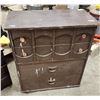 Image 1 : Dark brown, wooden Chester drawers - 4 drawer - 32"W x 34"H x 17"D - needs some refinishing