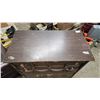 Image 2 : Dark brown, wooden Chester drawers - 4 drawer - 32"W x 34"H x 17"D - needs some refinishing