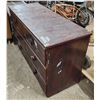 Image 3 : Red/Brown, wooden dresser - 6 drawers - 42 3/4"W x 16 1/2"D x 24"H without legs