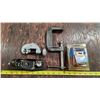 Image 1 : Misc. hardware - small wood planer, C clamp, clamp and trailer light bulb?