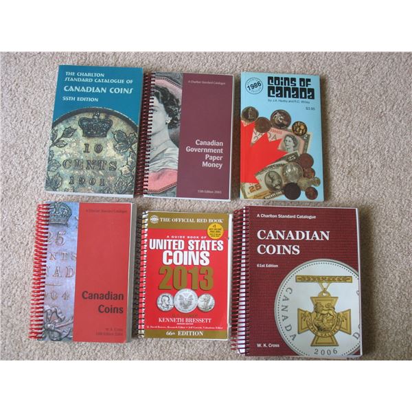 LOT OF VARIOUS OLDER COIN & PAPER REFERENCE BOOKS