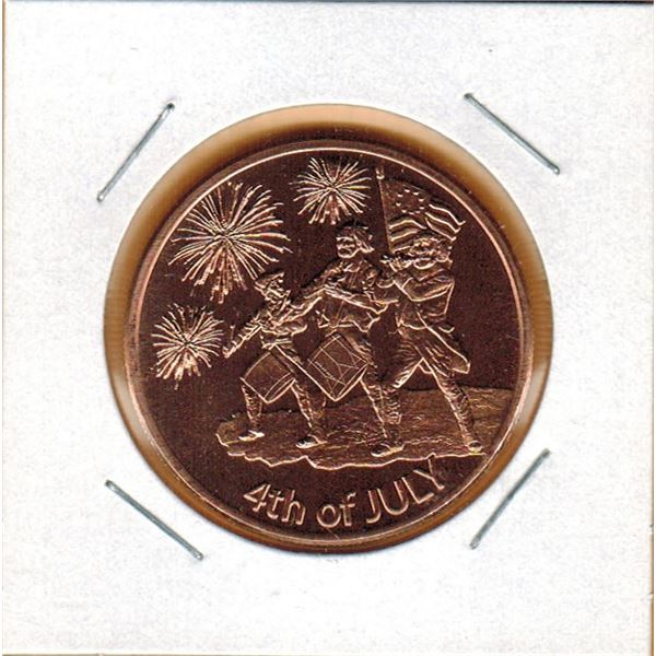 1 OUNCE COPPER  .999 FINE - 4th OF JULY