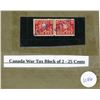 Image 1 : Canada War Tax Block of 2 - 25 Cents