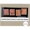 Image 1 : Canada Queen Victoria 3 Cents Four Stamps