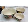 Image 1 : Set of 3 Hand Painted Mixing Bowls